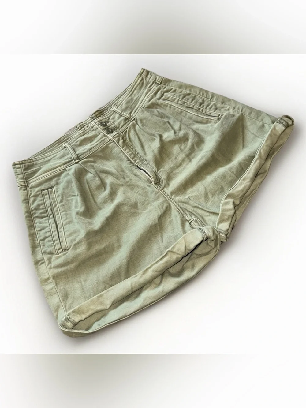 American Eagle Baggy Mom Shorts High Rise Olive Green Size 12